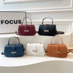 New Textured Solid Color Retro Trendy Single Shoulder Handbag DDR166