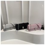 Versatile Metal Buckle Square Shiny Handbag DD396
