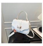 New Textured Solid Color Retro Trendy Single Shoulder Handbag DDR166 - Image 6