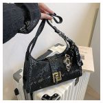 Retro Women Handbag Alligator Print Bag DD395 - Image 5